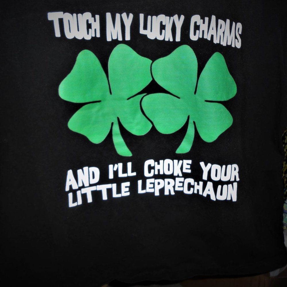 Lucky Clover Little Leprechaun Novelty T-Shirt - Picture 4 of 6